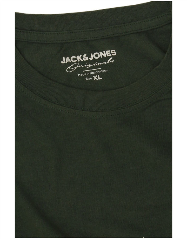 Jack & Jones Mens Graphic T-Shirt Top XL Green