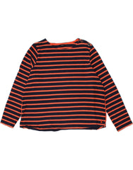 JOULES Womens Top Long Sleeve UK 18 XL Navy Blue Striped Cotton