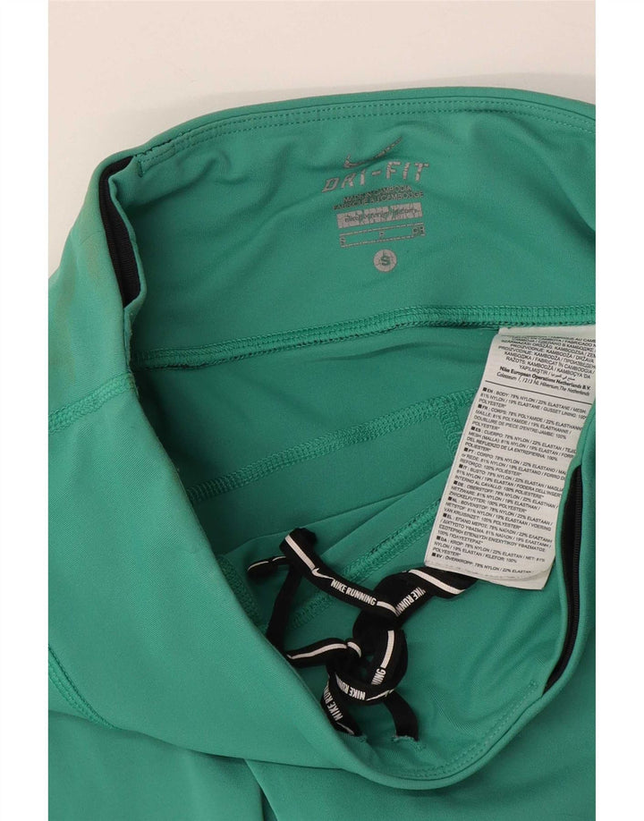 Nike Womens Dri Fit Capri Leggings UK 8 Small  Green Nylon