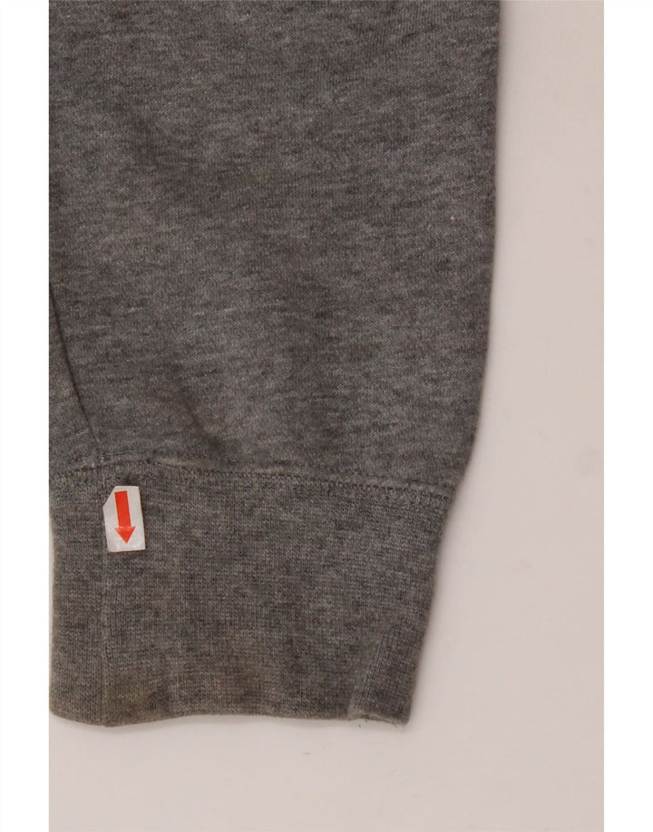 NIKE Boys Graphic Hoodie Jumper 12-13 Years Large Grey Colourblock