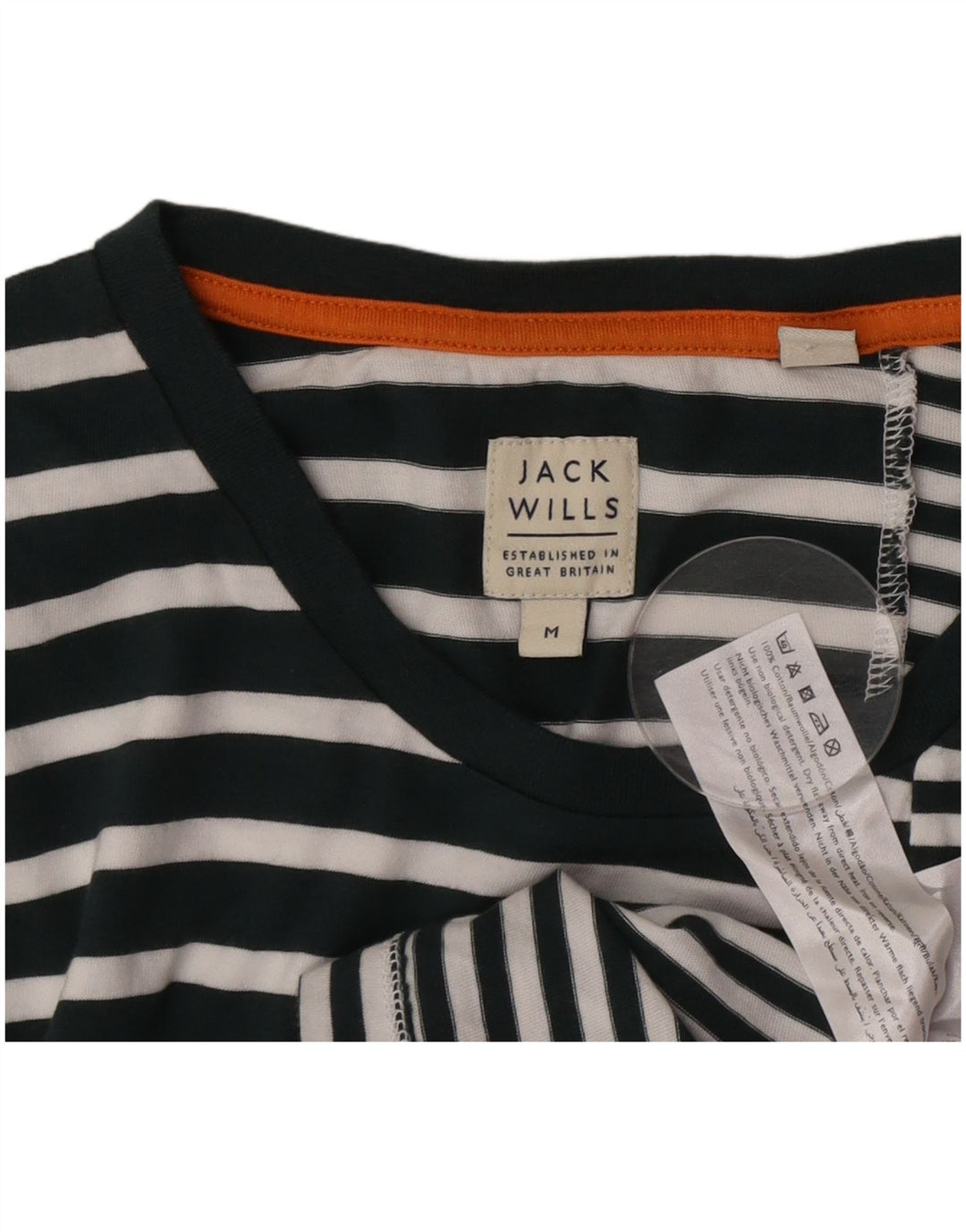 Jack Wills Mens T-Shirt Top Medium White Striped Cotton