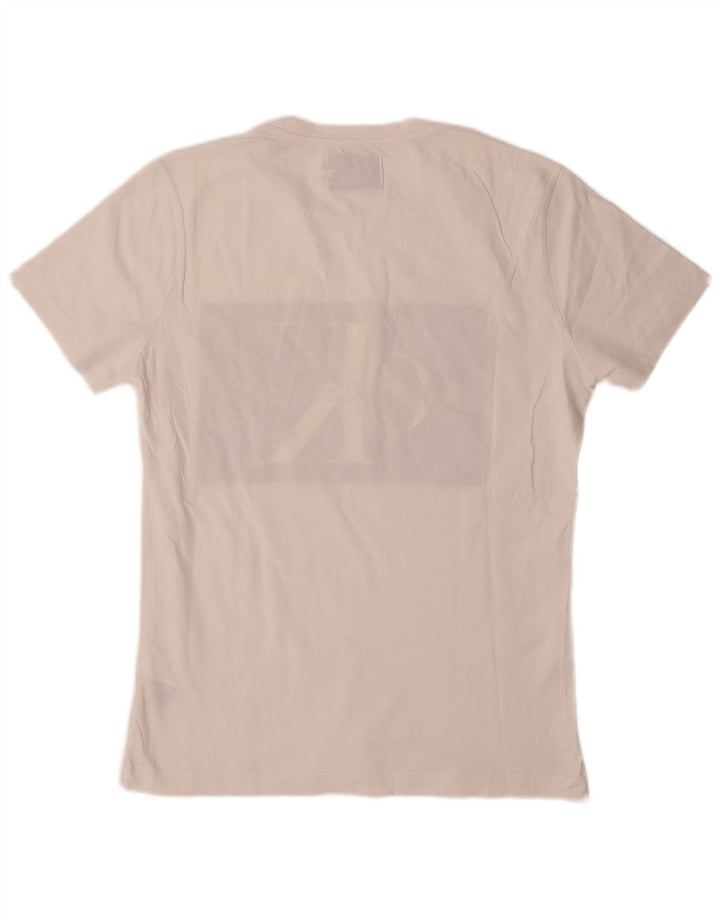 Calvin Klein Jeans Mens Graphic T-Shirt Top Medium White Cotton