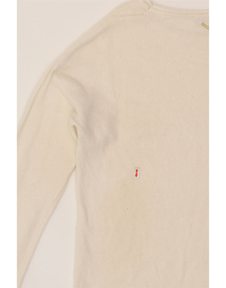 MICHAEL KORS Womens Boat Neck Jumper Sweater UK 10 Small White Vintage Michael Kors and Second-Hand Michael Kors from Messina Hembry 