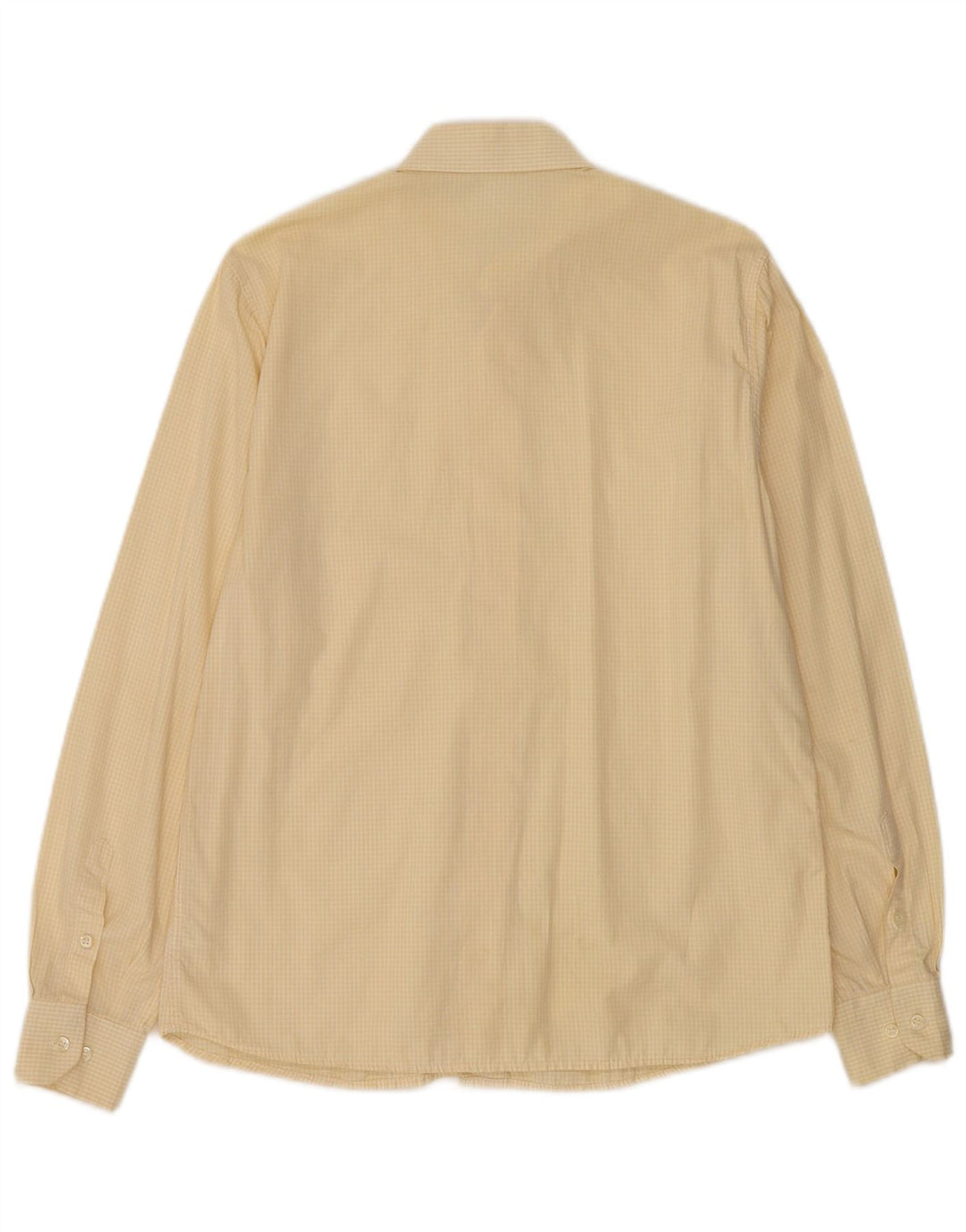 Emmanuel Schvili Mens Shirt Size 42 Large Yellow Gingham