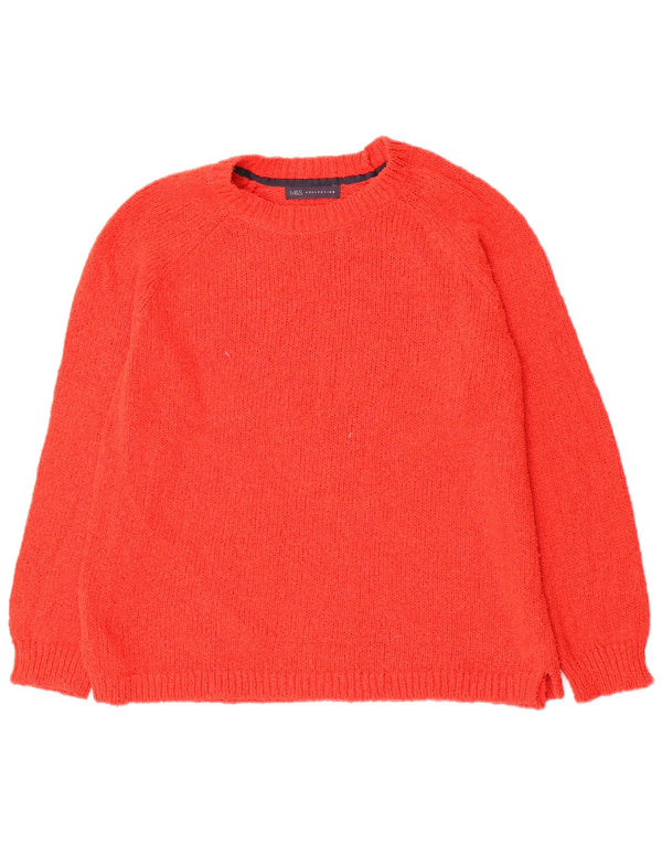 Marks & Spencer Womens Boat Neck Jumper Sweater UK 14 Large Red