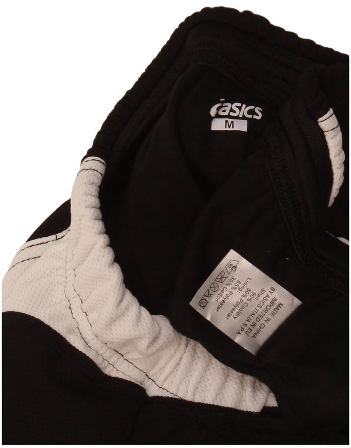 Asics Womens Graphic Sport Shorts UK 12 Medium  Black Colourblock Polyester