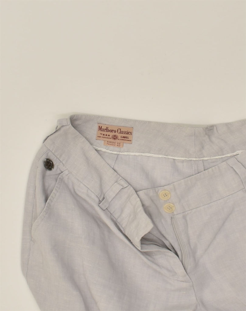 MARLBORO CLASSICS Womens Straight Casual Trousers W32 L31 Grey Linen | Vintage Marlboro Classics | Thrift | Second-Hand Marlboro Classics | Used Clothing | Messina Hembry 