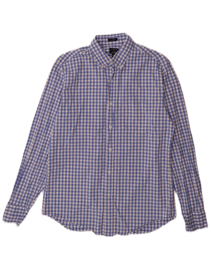 J. CREW Mens Classic Fit Shirt Medium Blue Gingham Cotton