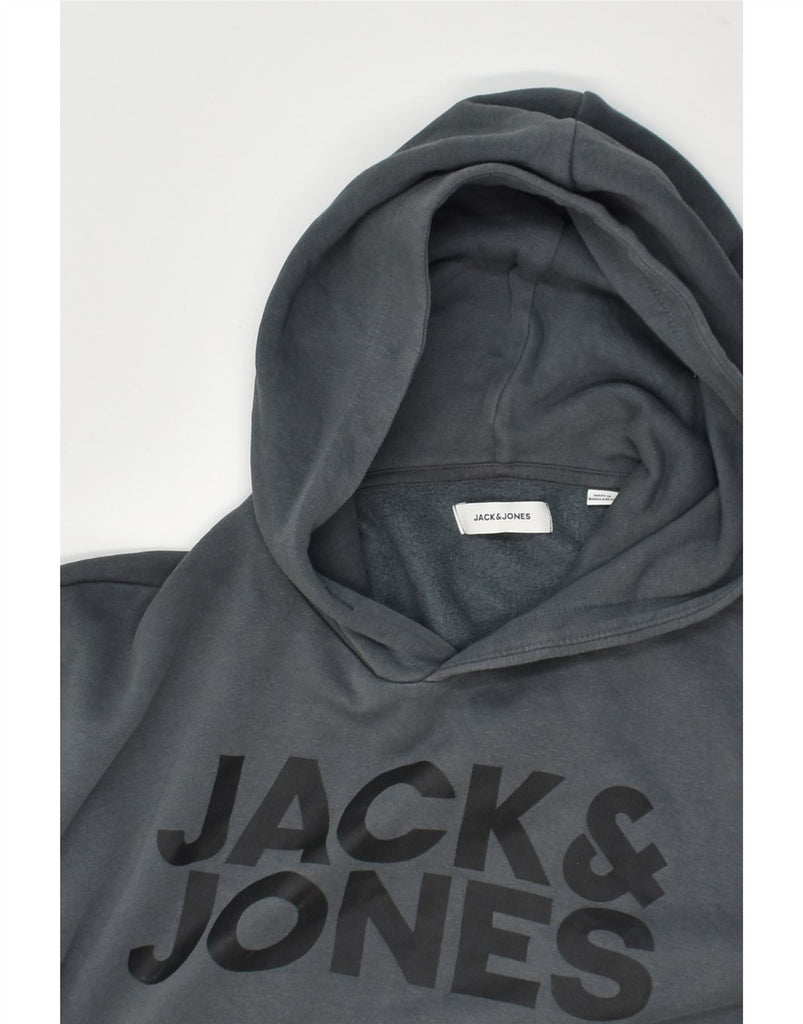 JACK & JONES Mens Graphic Hoodie Jumper 2XL Grey Cotton | Vintage Jack & Jones | Thrift | Second-Hand Jack & Jones | Used Clothing | Messina Hembry 