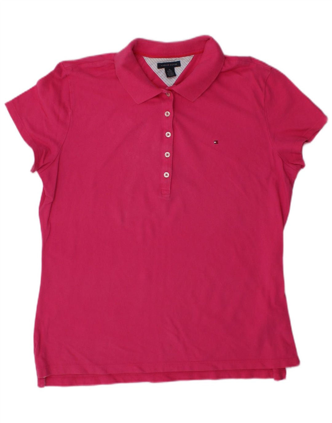 TOMMY HILFIGER Womens Polo Shirt UK 18 XL Pink Cotton