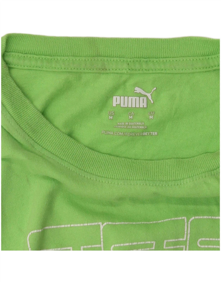 PUMA Womens Graphic T-Shirt Top UK 14 Medium Green