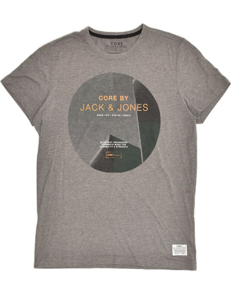 JACK & JONES Mens Slim Graphic T-Shirt Top Large Grey | Vintage Jack & Jones | Thrift | Second-Hand Jack & Jones | Used Clothing | Messina Hembry 