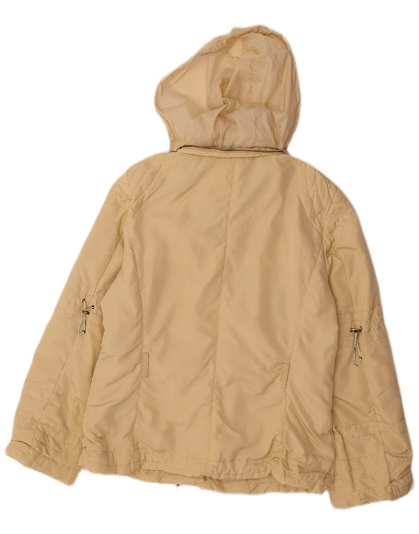 Marella Womens Hooded Padded Jacket UK 14 Large Beige Polyamide