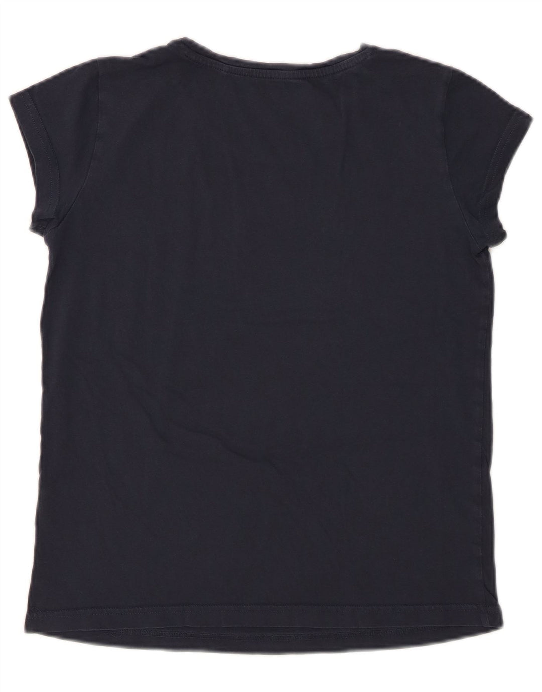 MUSTANG Womens Graphic T-Shirt Top UK 10 Small Navy Blue Cotton