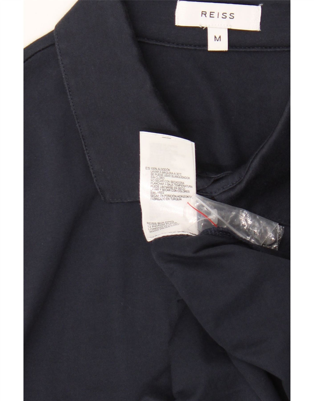 Reiss Mens Shirt Medium Navy Blue Cotton