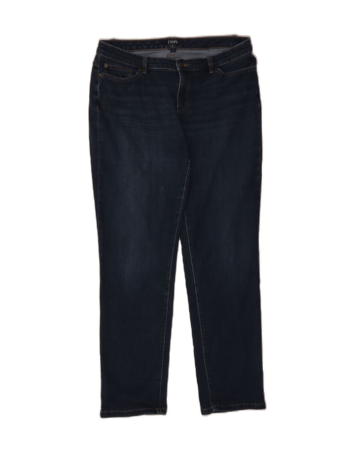 CHAPS Womens Slim Jeans US 16 2XL W38 L32 Navy Blue Cotton Vintage Chaps and Second-Hand Chaps from Messina Hembry 