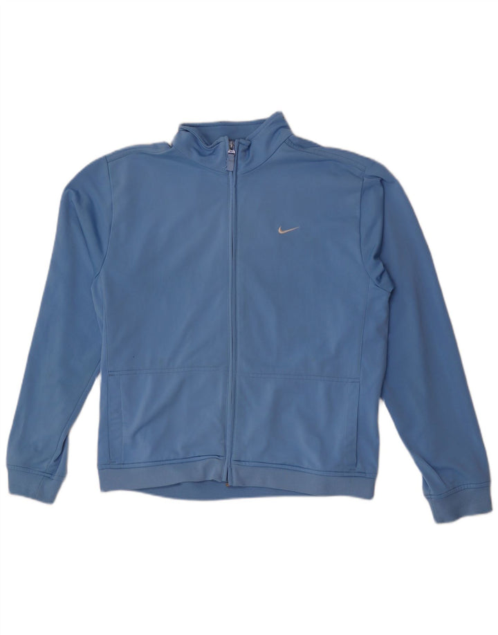 Nike Boys Graphic Tracksuit Top Jacket 13-14 Years XL Blue Polyester