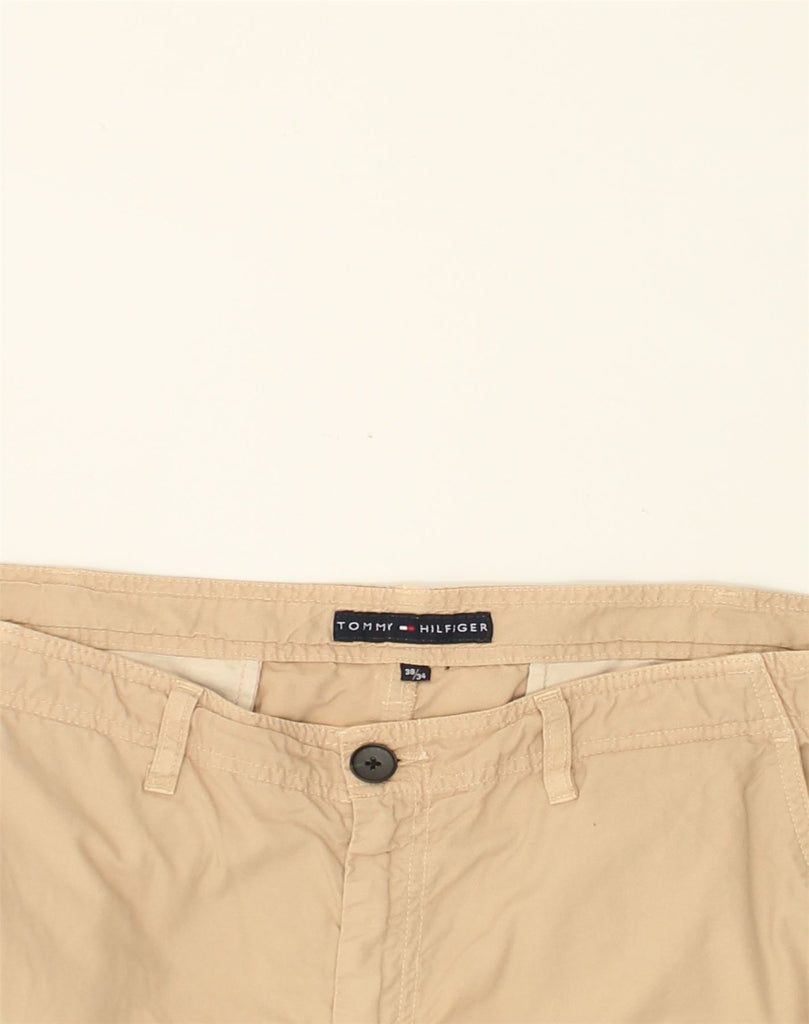 TOMMY HILFIGER Mens Straight Casual Trousers W38 L31 Beige Cotton | Vintage Tommy Hilfiger | Thrift | Second-Hand Tommy Hilfiger | Used Clothing | Messina Hembry 