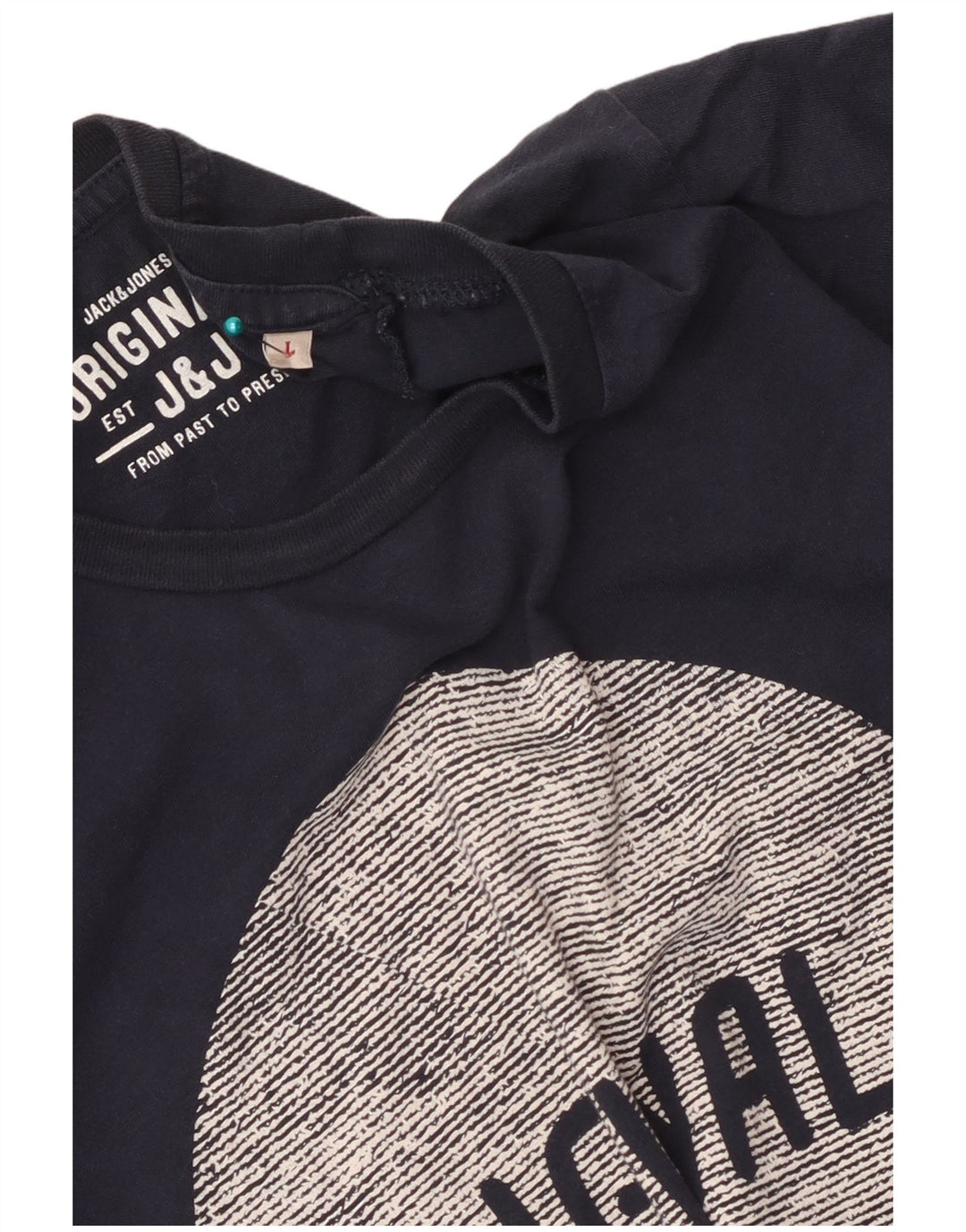 Jack & Jones Mens Graphic T-Shirt Top Large Navy Blue