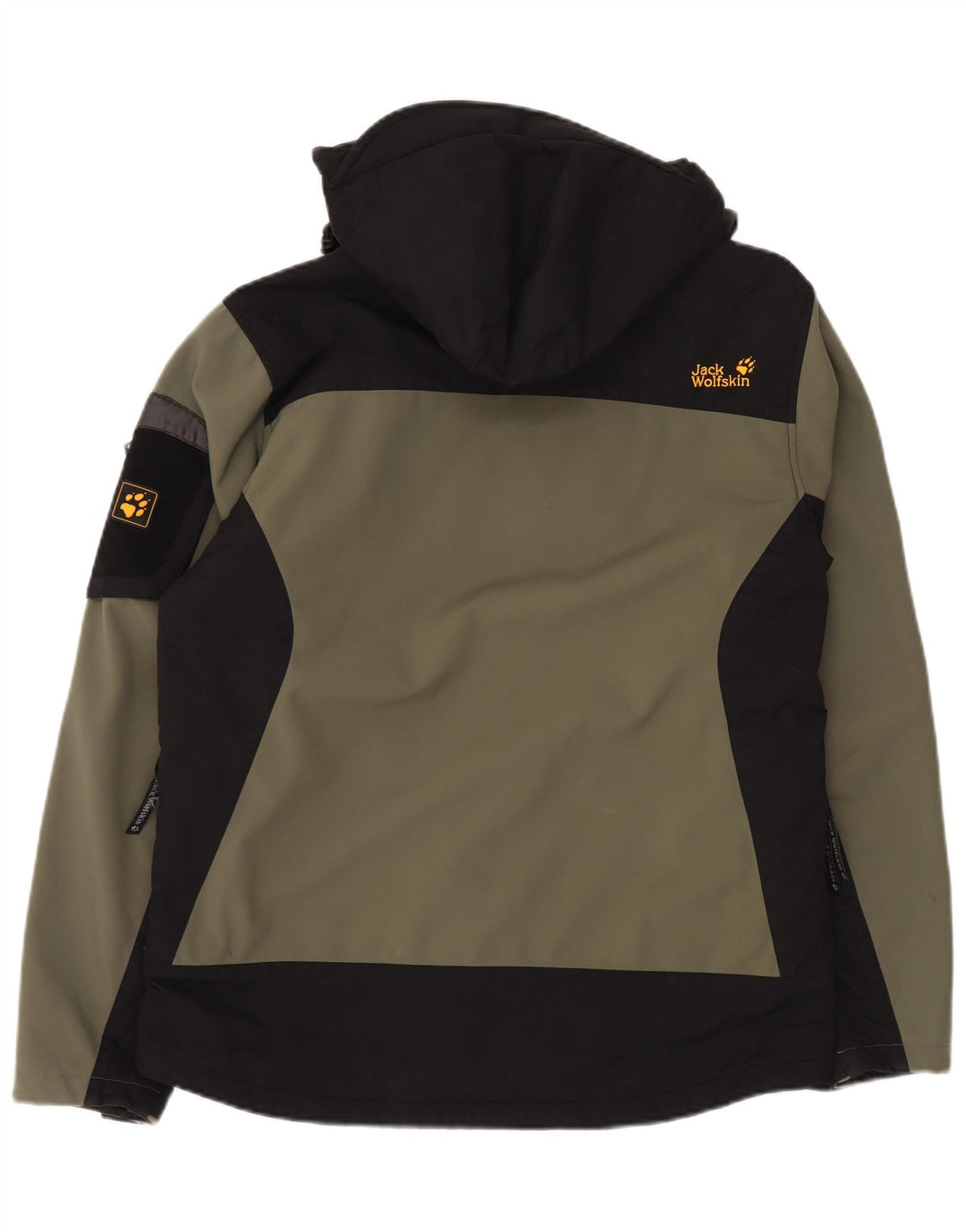 JACK WOLFSKIN Mens Windbreaker Jacket UK 36/38 Medium Khaki Colourblock