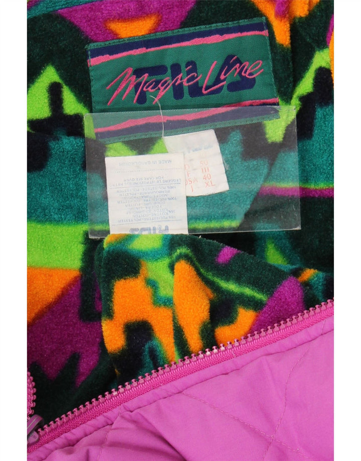 Fila Mens Magic Line Quilted Jacket EU 50 Large Pink Polyester