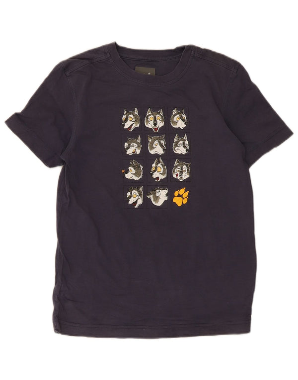 Jack Wolfskin Boys Graphic T-Shirt Top 11-12 Years Navy Blue Cotton