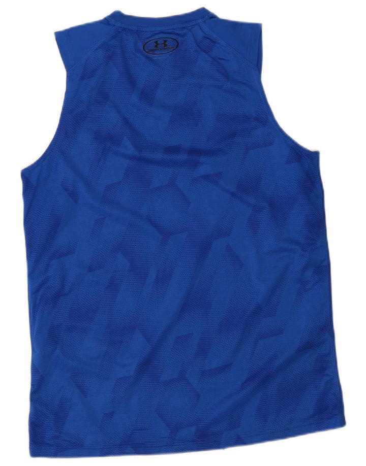 Under Armour Mens Heat Gear Vest Top Medium Blue Geometric Polyester