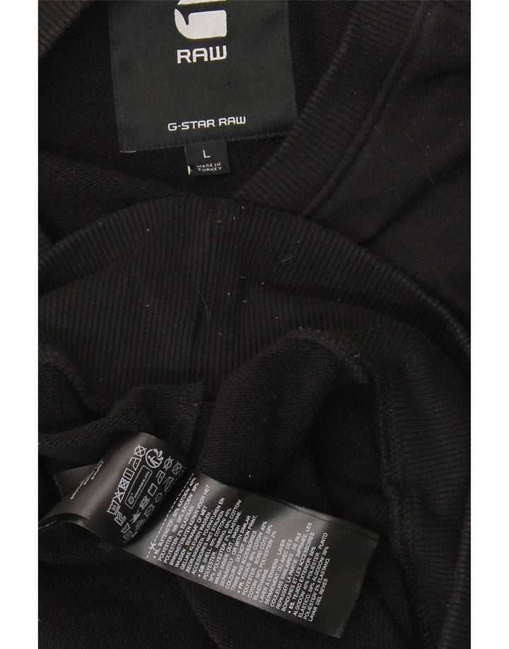 G-Star Mens Graphic Sweatshirt Jumper Large Black Cotton