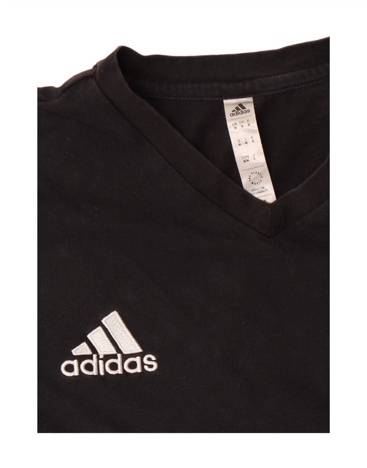 ADIDAS Womens T-Shirt Top UK 14 Medium Black Cotton Vintage Adidas and Second-Hand Adidas from Messina Hembry 