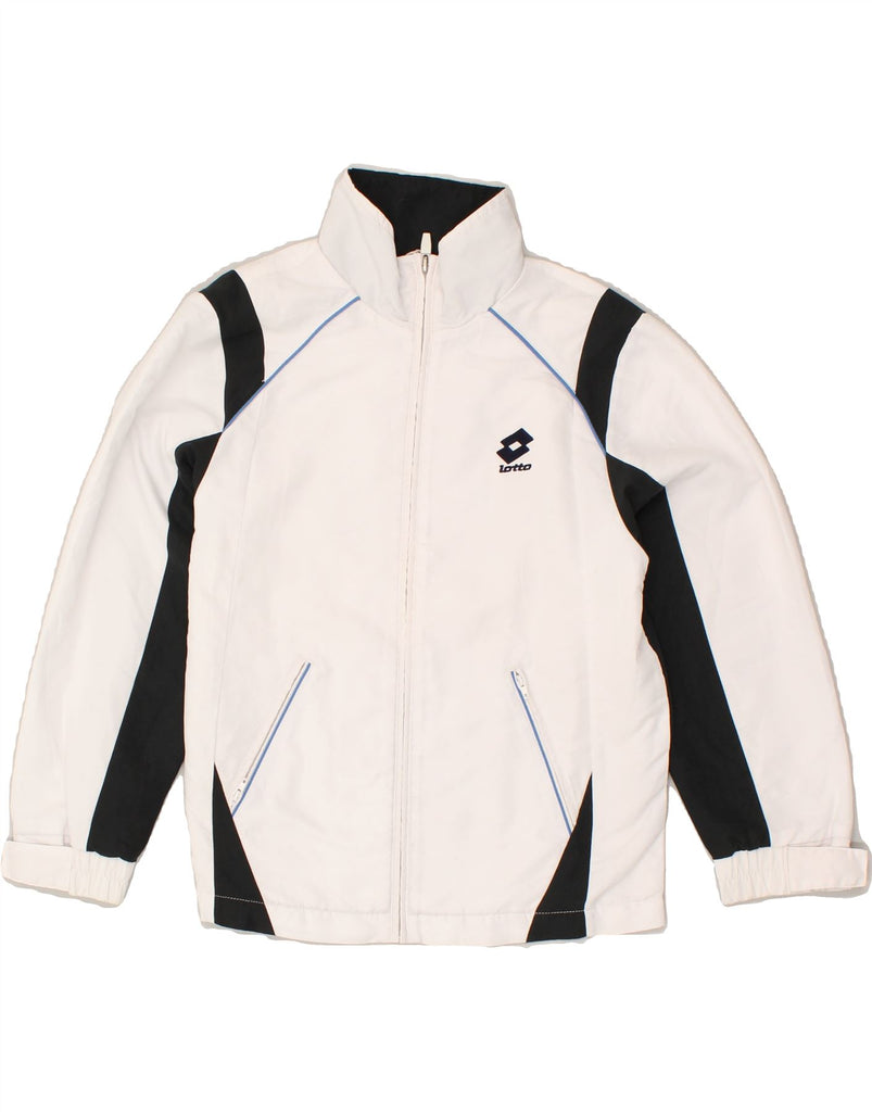 LOTTO Boys Tracksuit Top Jacket 13-14 Years Small White Colourblock | Vintage Lotto | Thrift | Second-Hand Lotto | Used Clothing | Messina Hembry 