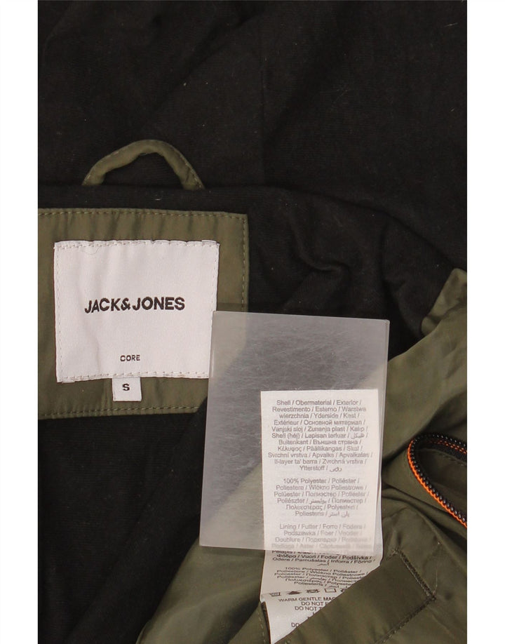 Jack & Jones Mens Hooded Windbreaker Jacket UK 36 Small Khaki Polyester