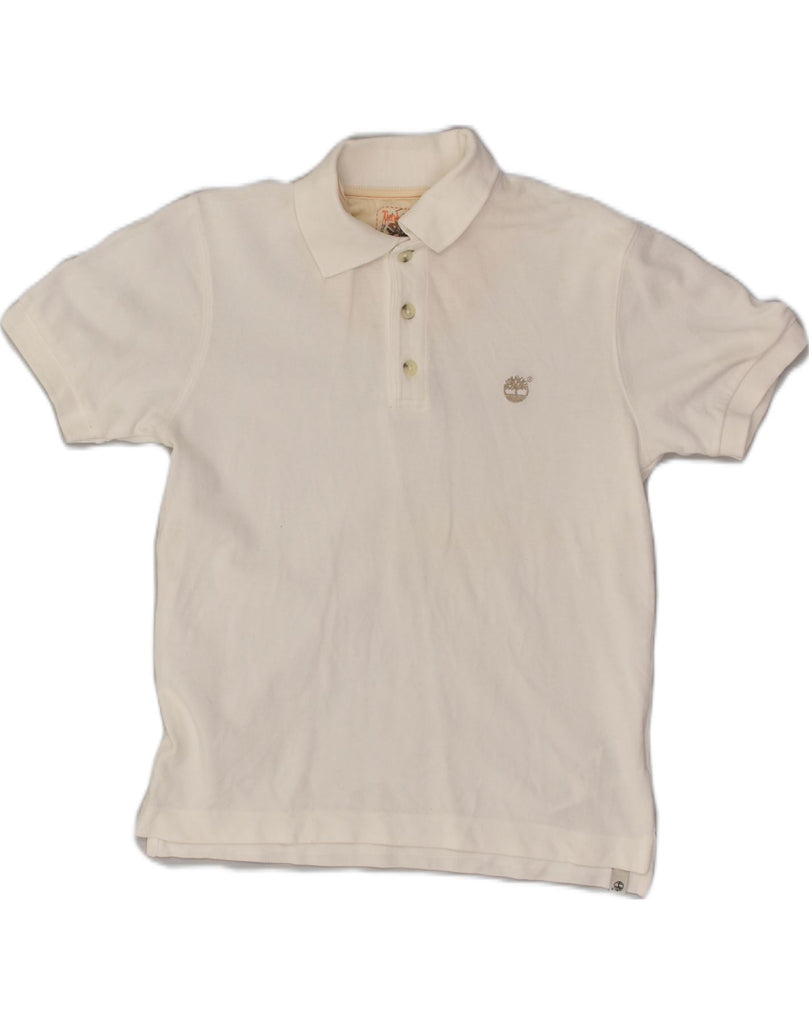 TIMBERLAND Boys Polo Shirt 9-10 Years White Cotton | Vintage Timberland | Thrift | Second-Hand Timberland | Used Clothing | Messina Hembry 