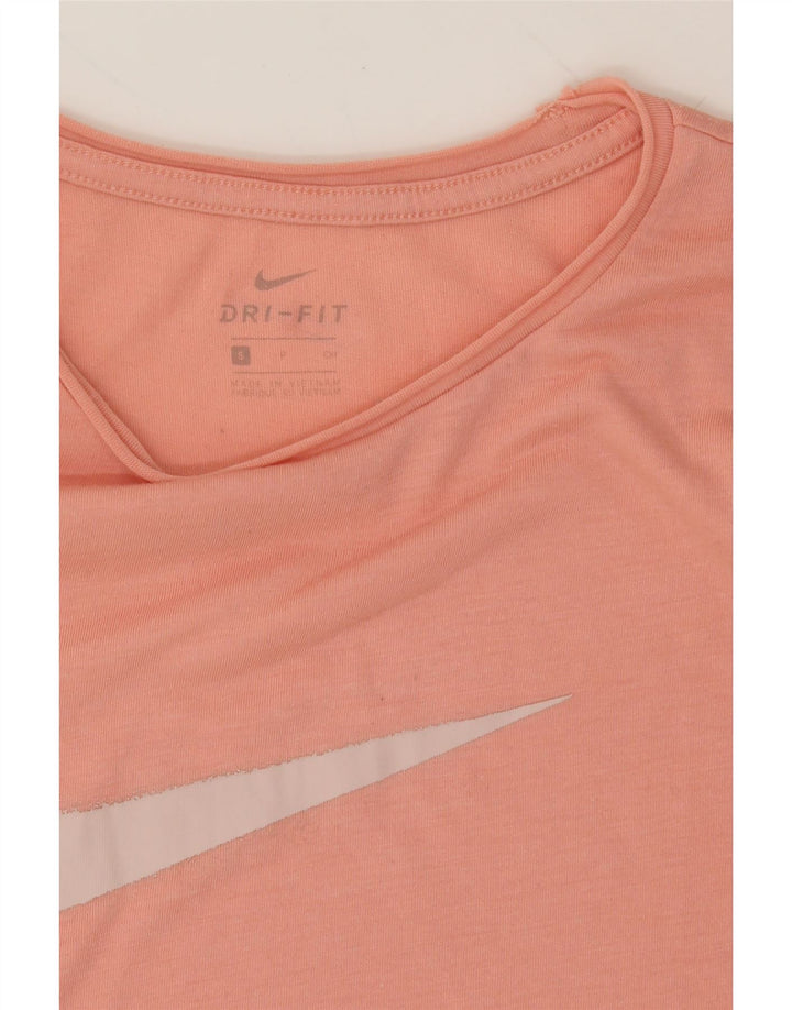 NIKE Womens Dri Fit Oversized Graphic T-Shirt Top UK 10 Small Orange Vintage Nike and Second-Hand Nike from Messina Hembry 