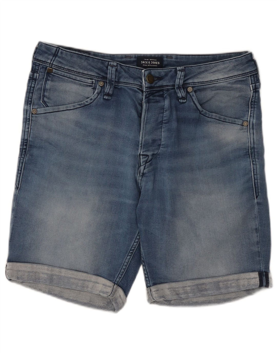 Jack & Jones Mens Denim Shorts Medium W30 Blue Cotton