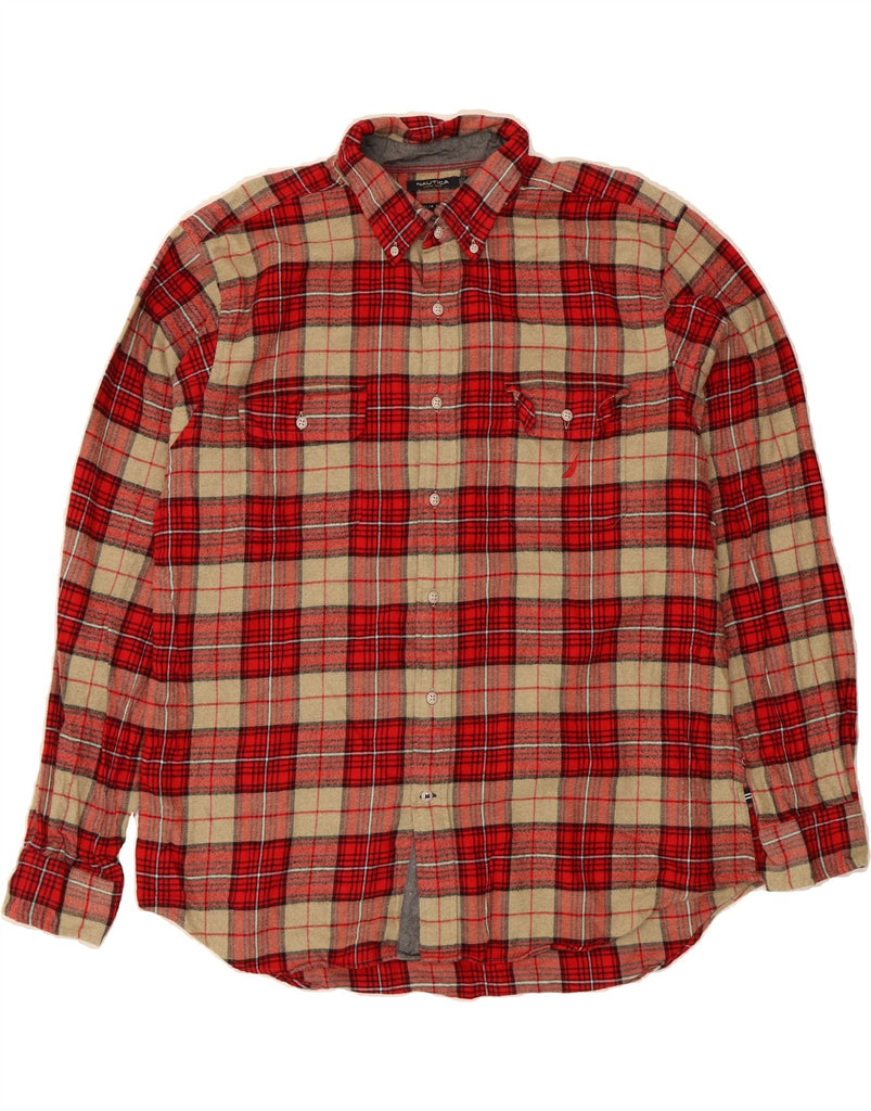 NAUTICA Mens Slim Fit Shirt XL Red Check Cotton Vintage Nautica and Second-Hand Nautica from Messina Hembry 