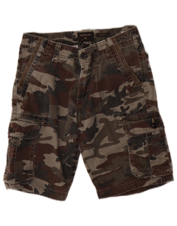 Quiksilver Boys Regular Fit Cargo Shorts 9-10 Years W25 Khaki Camouflage