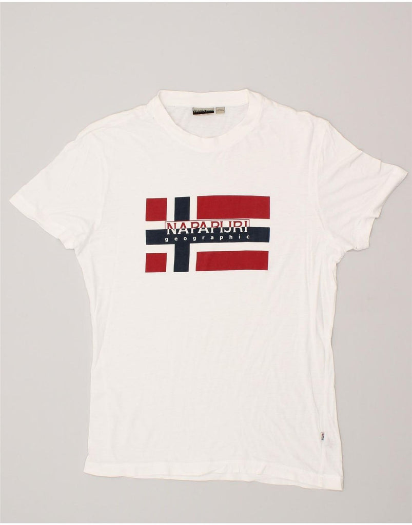 NAPAPIJRI Mens Graphic T-Shirt Top Medium White | Vintage Napapijri | Thrift | Second-Hand Napapijri | Used Clothing | Messina Hembry 