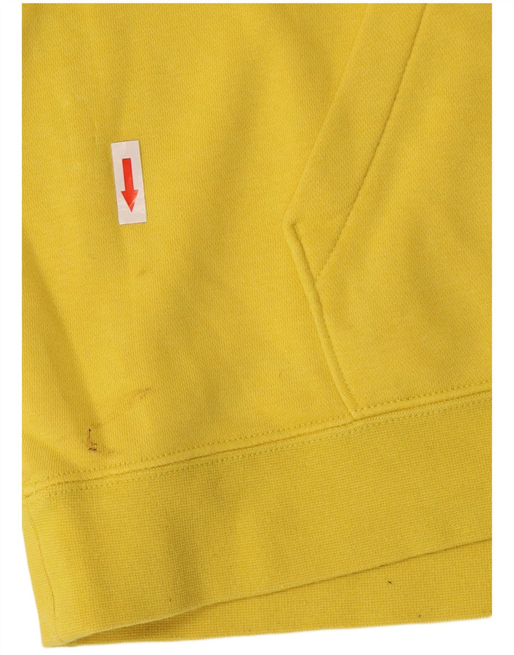 Nike Mens Hoodie Jumper Large Yellow Cotton
