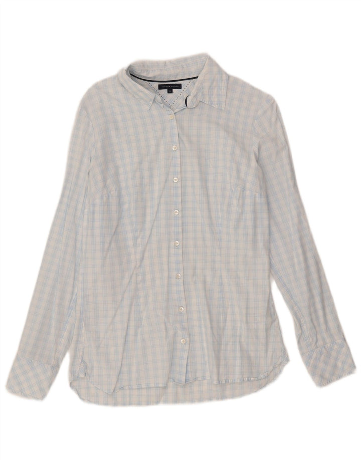 Tommy Hilfiger Womens Shirt US 8 Medium Blue Check Cotton