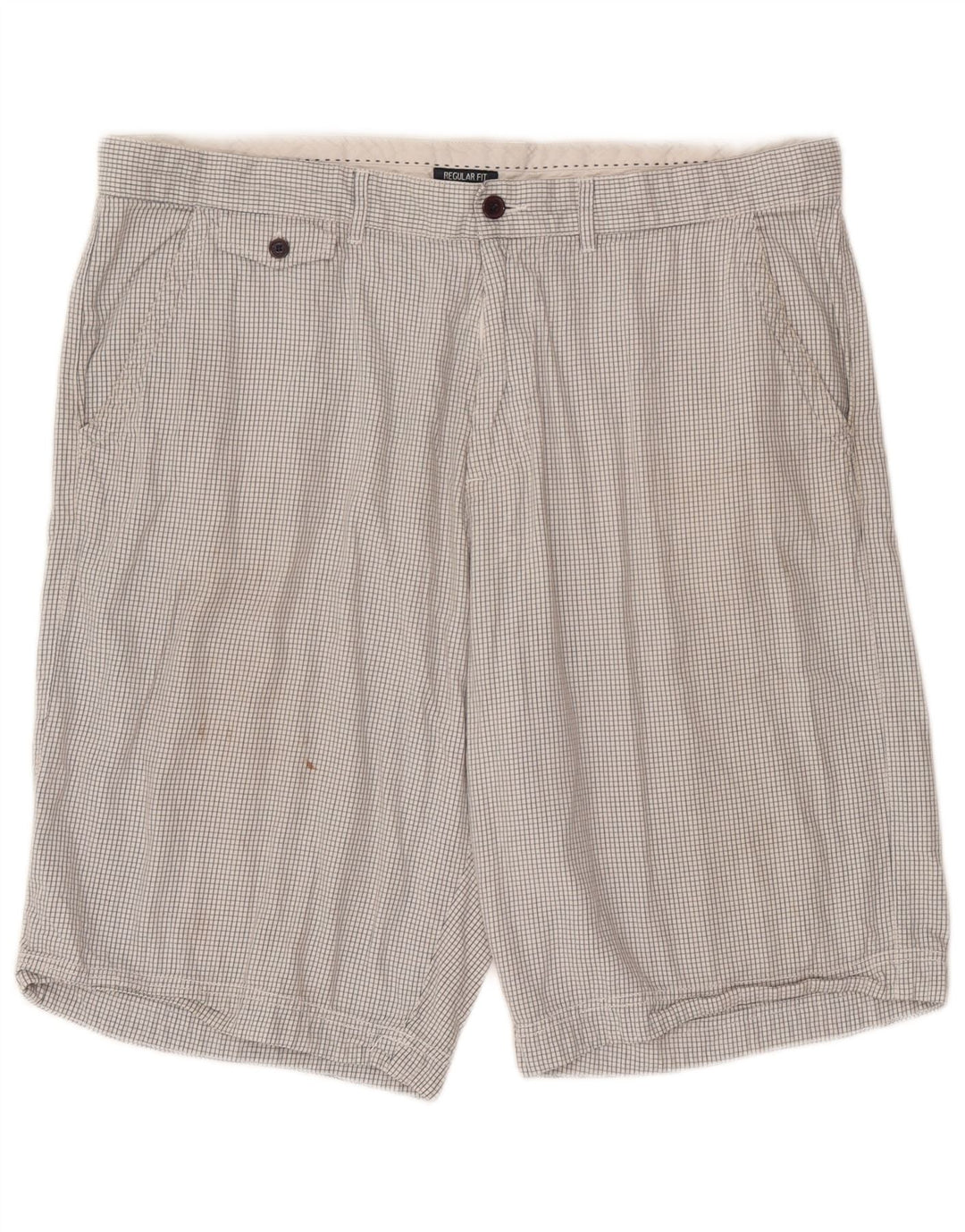 Champion Mens Regular Fit Chino Shorts 2XL W42 White Check