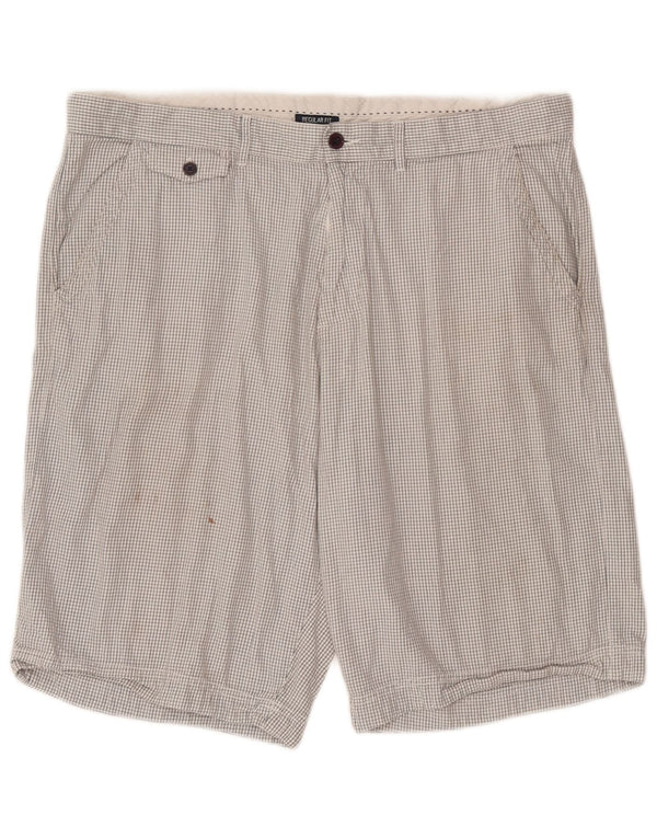 Champion Mens Regular Fit Chino Shorts 2XL W42 White Check