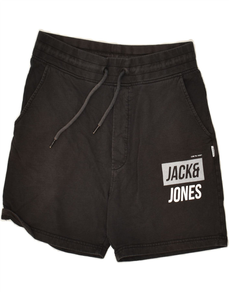 JACK & JONES Mens Graphic Sport Shorts Small Black Cotton | Vintage Jack & Jones | Thrift | Second-Hand Jack & Jones | Used Clothing | Messina Hembry 