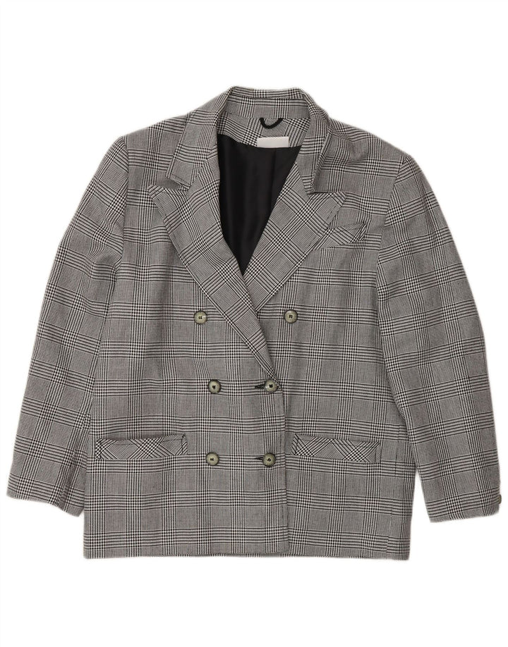 Peggy Page Womens Blazer Jacket UK 14 Large Grey Houndstooth