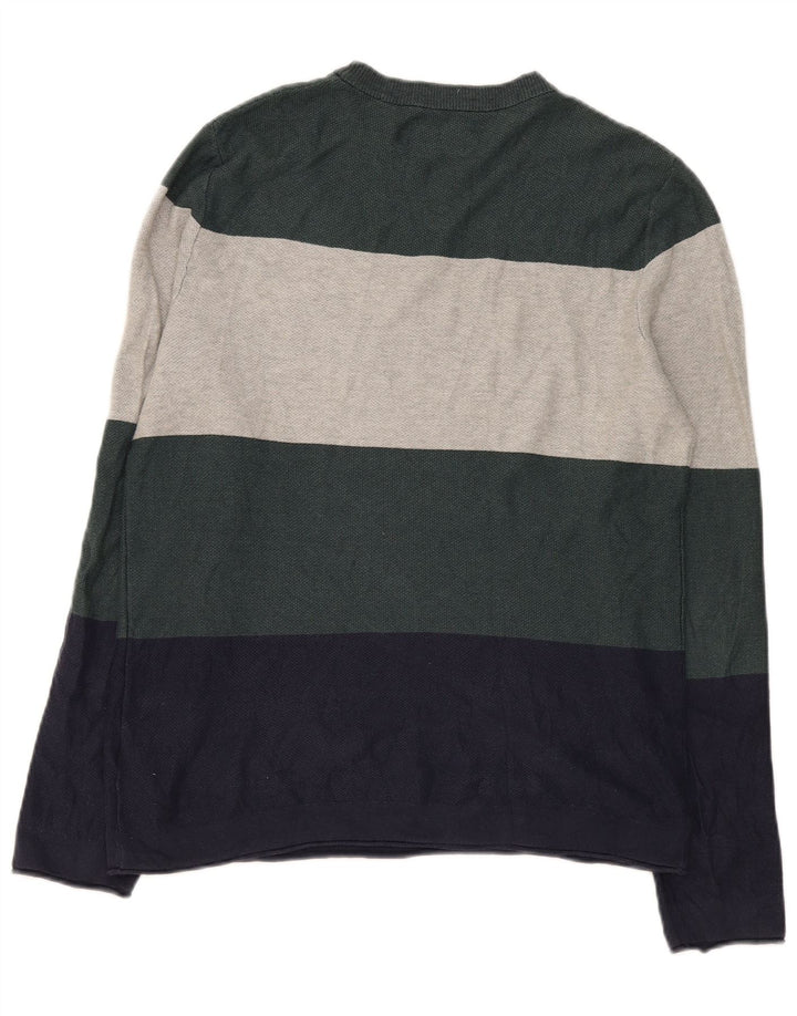 Jack & Jones Mens Top Long Sleeve Large Multicoloured Striped Cotton