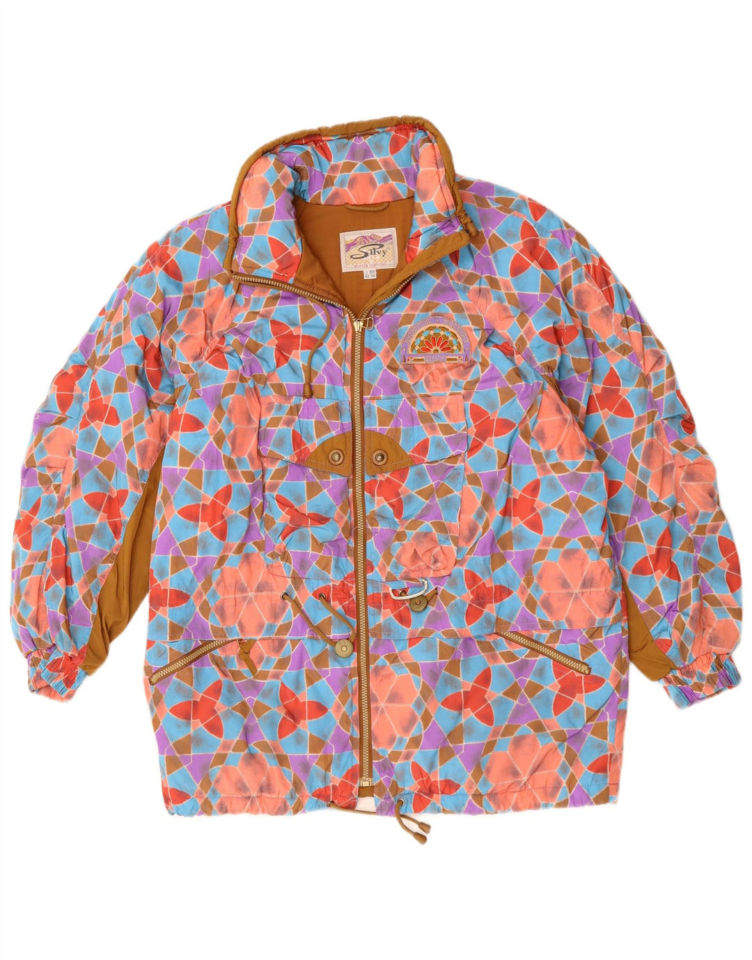 SILVY Womens Oversized Windbreaker Jacket IT 42 Medium Multicoloured