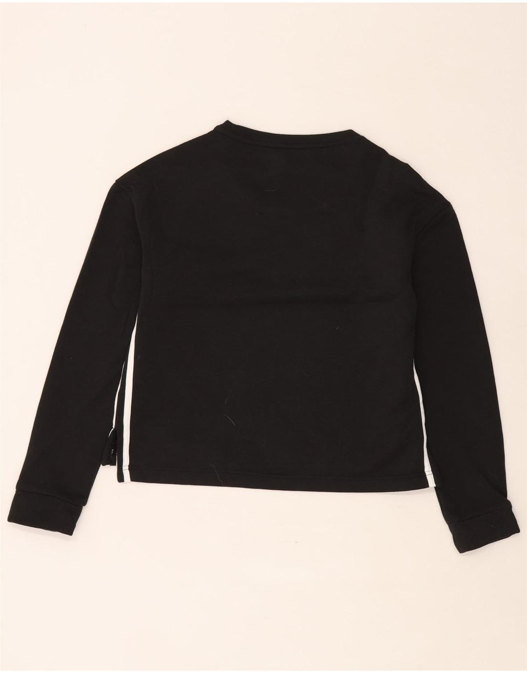 Adidas Womens Sweatshirt Jumper UK 8/10 Small Black Polyester
