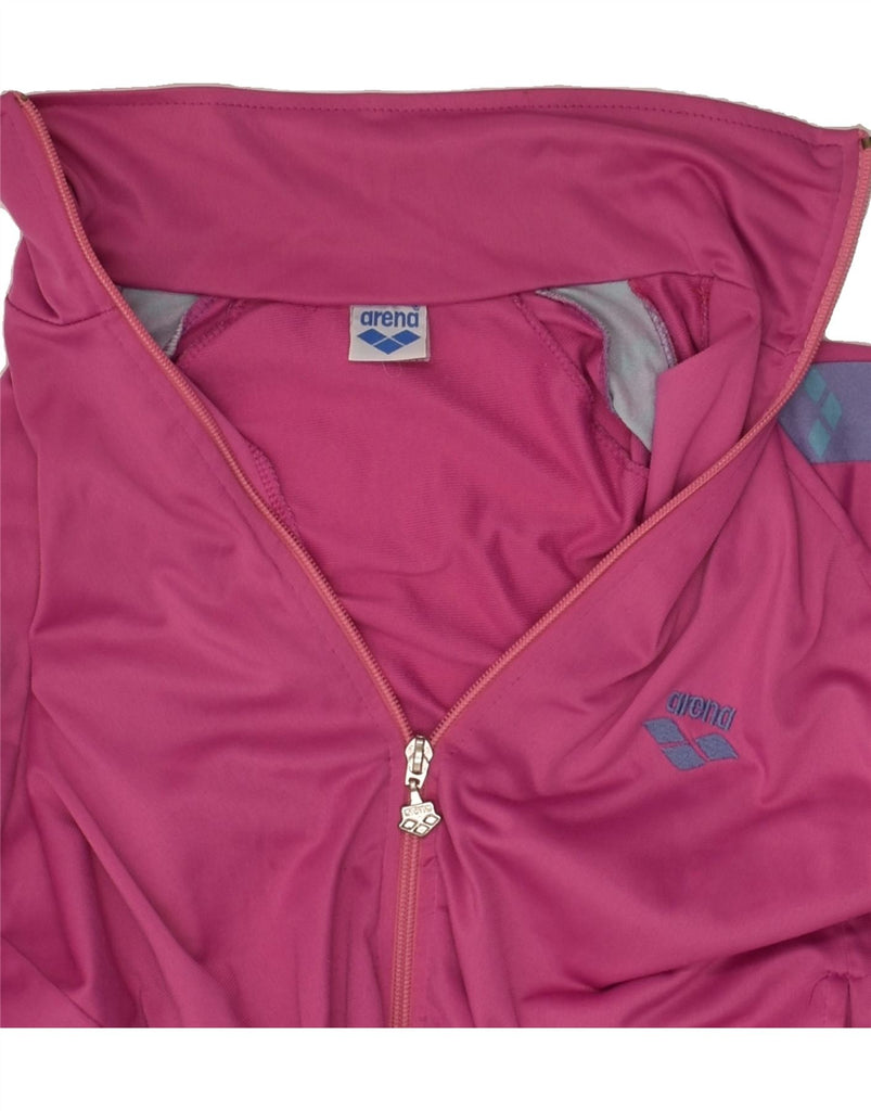 ARENA Womens Graphic Tracksuit Top Jacket UK 18 XL Pink | Vintage Arena | Thrift | Second-Hand Arena | Used Clothing | Messina Hembry 