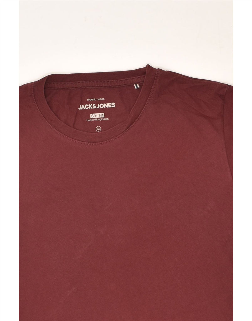 JACK & JONES Mens Slim Fit T-Shirt Top Medium Burgundy Cotton | Vintage Jack & Jones | Thrift | Second-Hand Jack & Jones | Used Clothing | Messina Hembry 