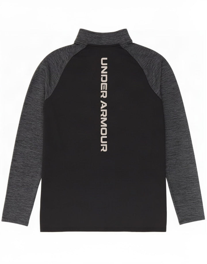Under Armour Mens Zip Neck Pullover Tracksuit Top Small Black Colourblock