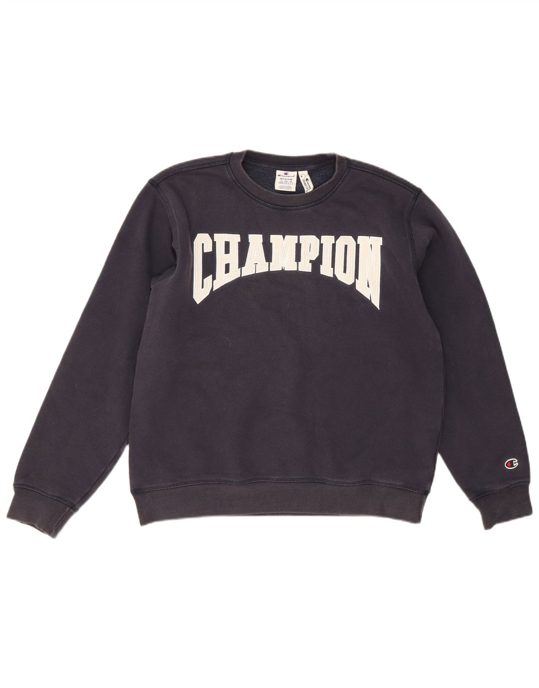 Champion Mens Graphic Sweatshirt Jumper Medium Navy Blue Cotton